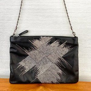 Valentino Garavani black crossbody bag in silk/leather